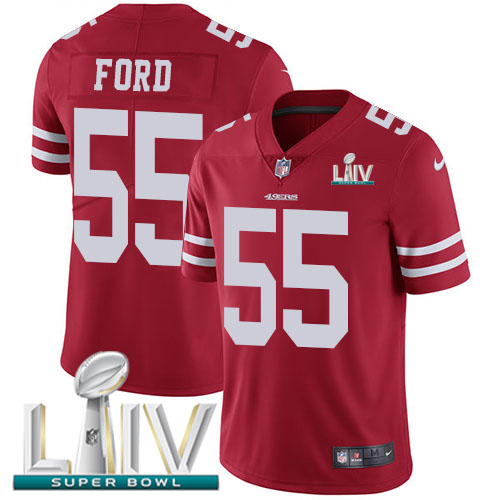 San Francisco 49ers Nike #55 Dee Ford Red Super Bowl LIV 2020 Team Color Youth Stitched NFL Vapor Untouchable Limited Jersey